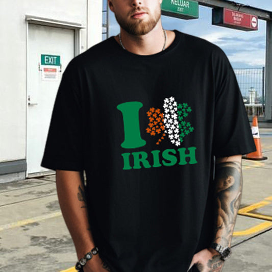 Love for Ireland Shamrock Heart Irish Pride Tee Big & Tall