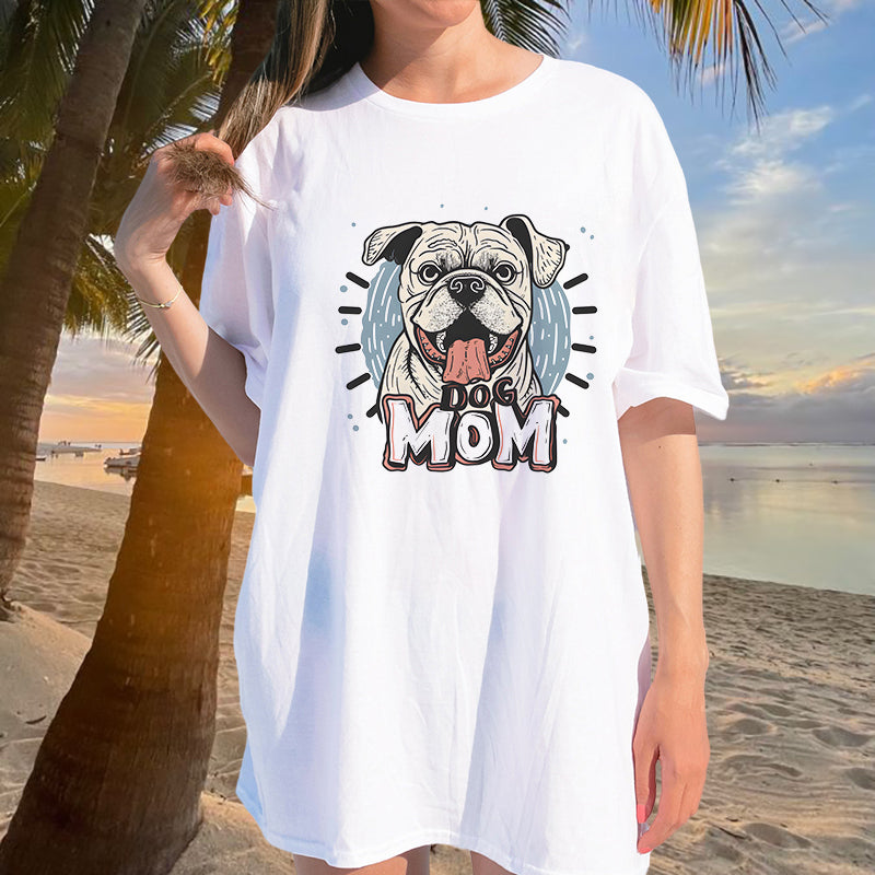 Lady's Dog Mum Print Short Sleeve T-shirt