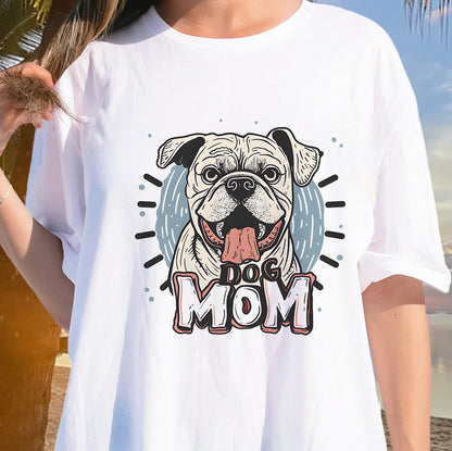 Lady's Dog Mum Print Short Sleeve T-shirt