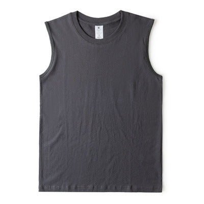 Dark Gray Color Men's Basic Cotton Tank