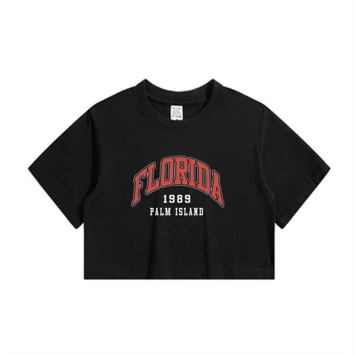 Florida Letter Print Lady's Crop Tee