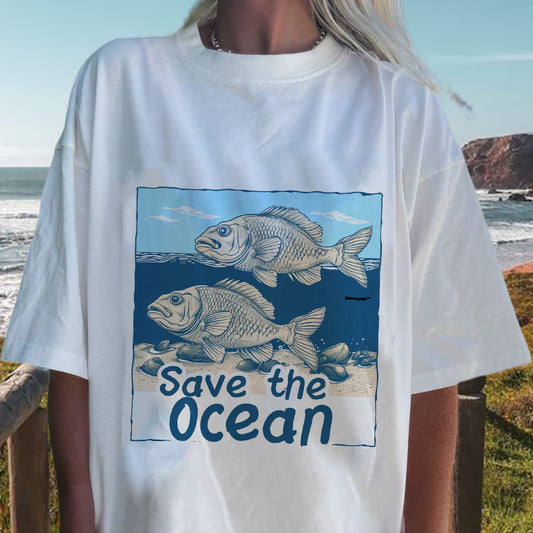 Ocean Fish Print Women's Ocean Lovers Cotton Tee