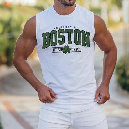 Property of Boston Irish Dept. Men's St. Patrick's Day Tank Tops-C