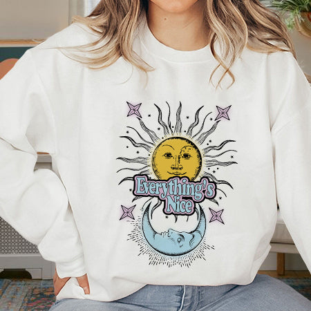 Sun and Moon Women's Crew Neck Sweatshirt