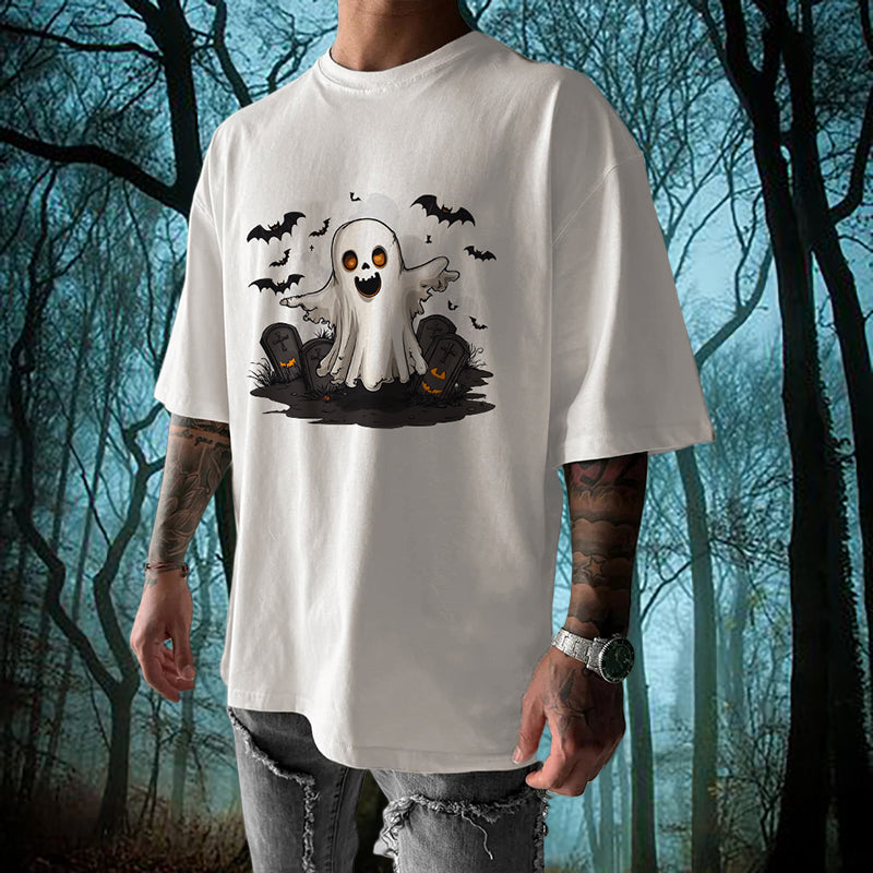 Spooky Ghost Tombs Men's Cotton T-shirt