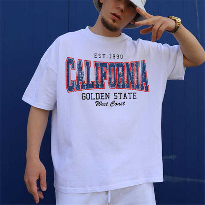 Californian Letter Print Men's T-Shirt