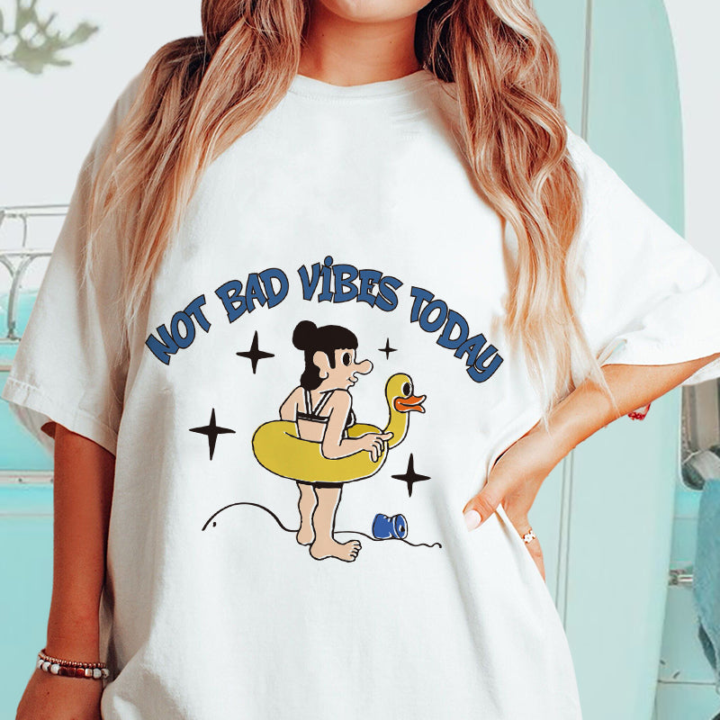 Women's Funny Cartoon Print Cotton Tee