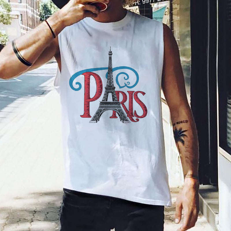 Paris Eiffel Tower Men's City Walker Tank Top