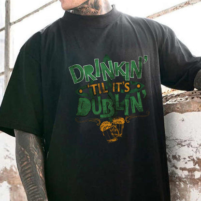 Dublin Nights and Boozy Delights Irish Pride Men's Big & Tall T-shirt