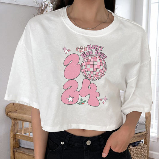 Happy New Year 2024 Women's Crop Tee