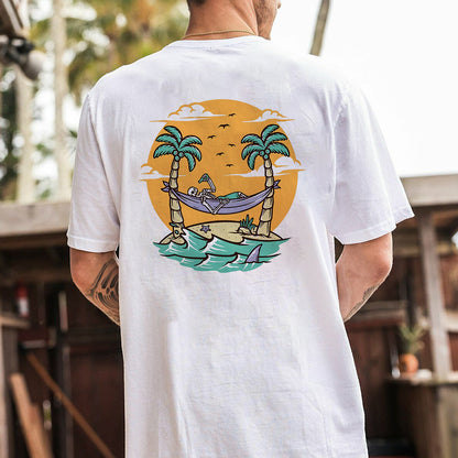 The skull is on vacation Men's Oversized T-shirt