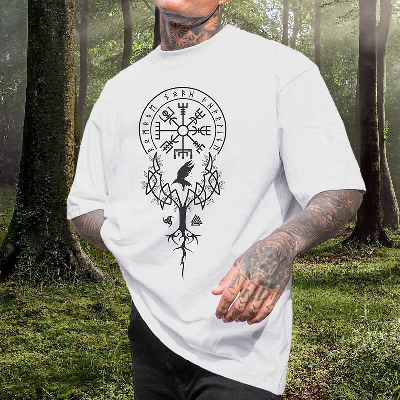 Norse Mythology Compass Viking Print Tee Big & Tall