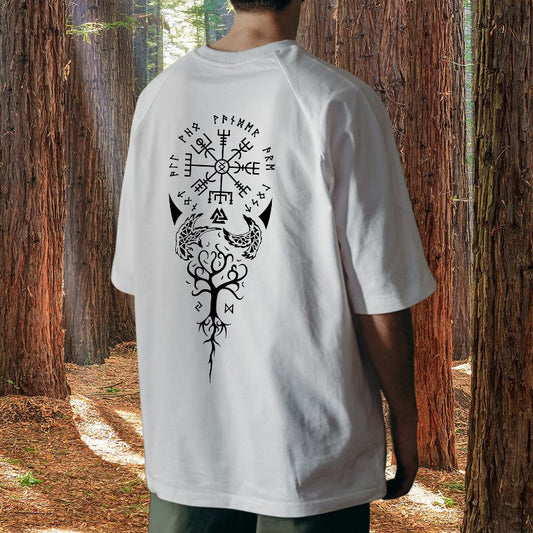 Vegvísir Norse Symbol Viking Runes Print Tee