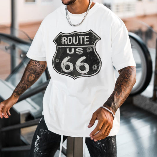 US Route 66 Historical Sign Men's T-Shirts