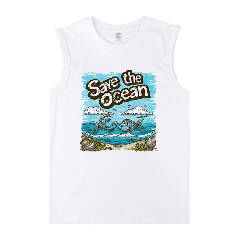 Fish Print Ocean Lover Men's Tank Top