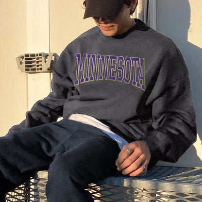 Minnesota Print Sports Men's Crew Neck Sweatshirt