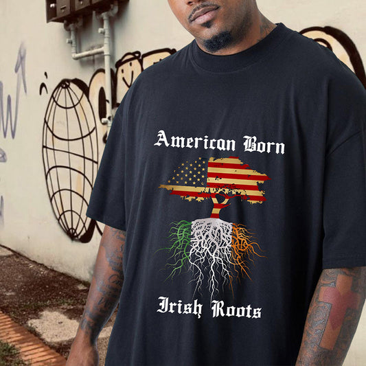 American Born Irish Roots Pride Bicultural Tee Big & Tall