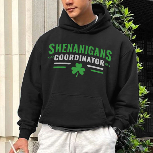 Shenanigans Coordinator Men's Black Fleeced Hoodies