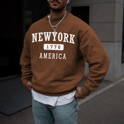 New York 1776 Men's Casual Pullover Sweatshirts