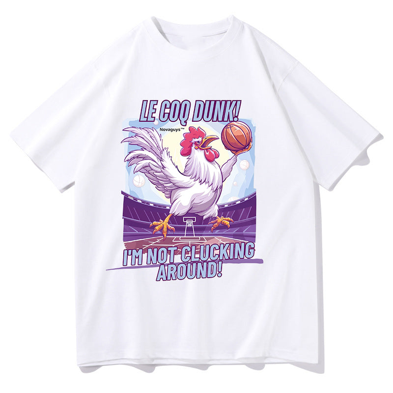 Le Coq on The Court Gallic Rooster Basketball Lover Tee Big & Tall