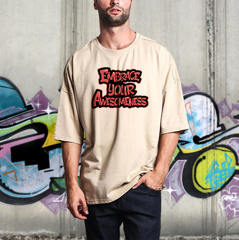 Men's Motivational Statement Letter Print T-shirts