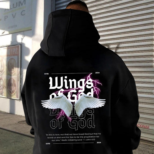 God's Initiating Love Protective Wings Fleeced Hoodie