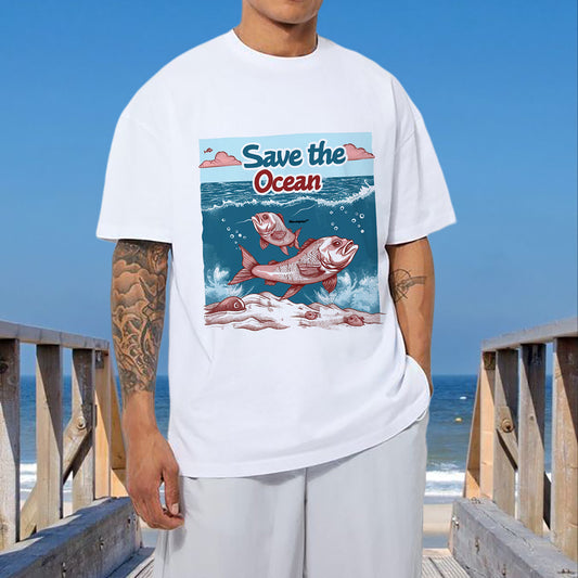 Ocean Lover Fish Print Men's Short Sleeve T-shirt