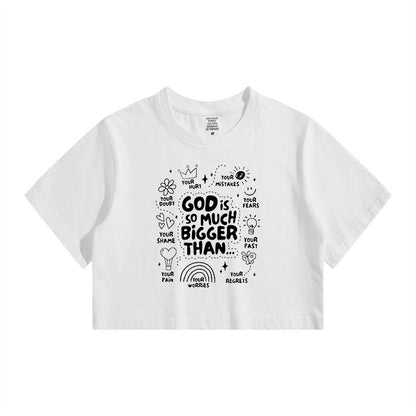 The Power of Faith Lady's Letter Print Crop Tee