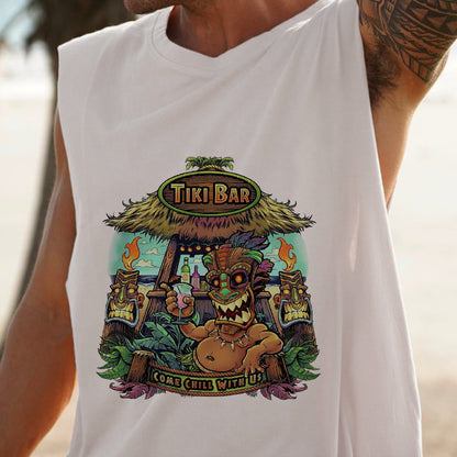 Tropical Vibes Tiki Bar Men's Casual Tank Top