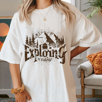 Women's  Exploring Mountains Print Short Sleeve Tee