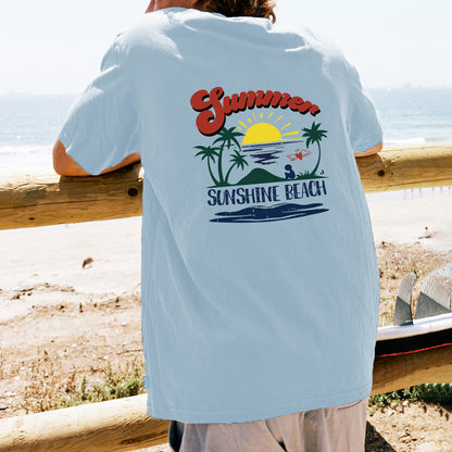 Sunshine Beach Print Cotton Tee