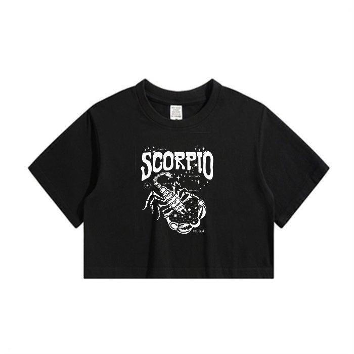 Lady's Scorpio Constellation Print Crop Tee