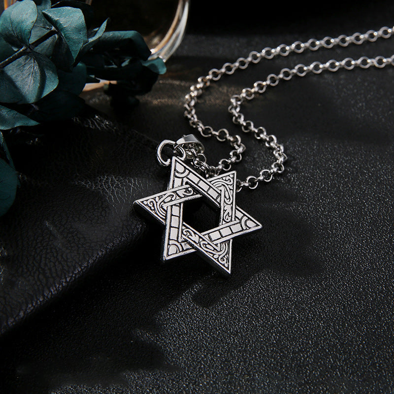 Hip Hop Inspired Hexagram Steel Chain