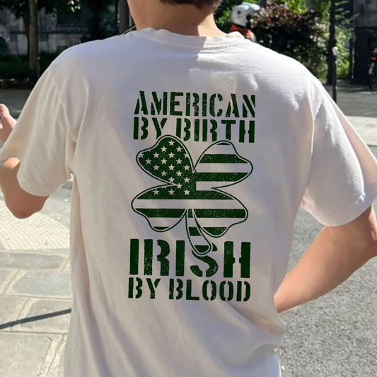 American Flag Clover Tee Cross-Cultural Pride T-shirt Big & Tall