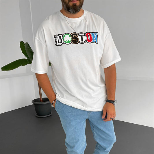 Boston Shamrock Style Men's Oversized T-Shirts Big & Tall