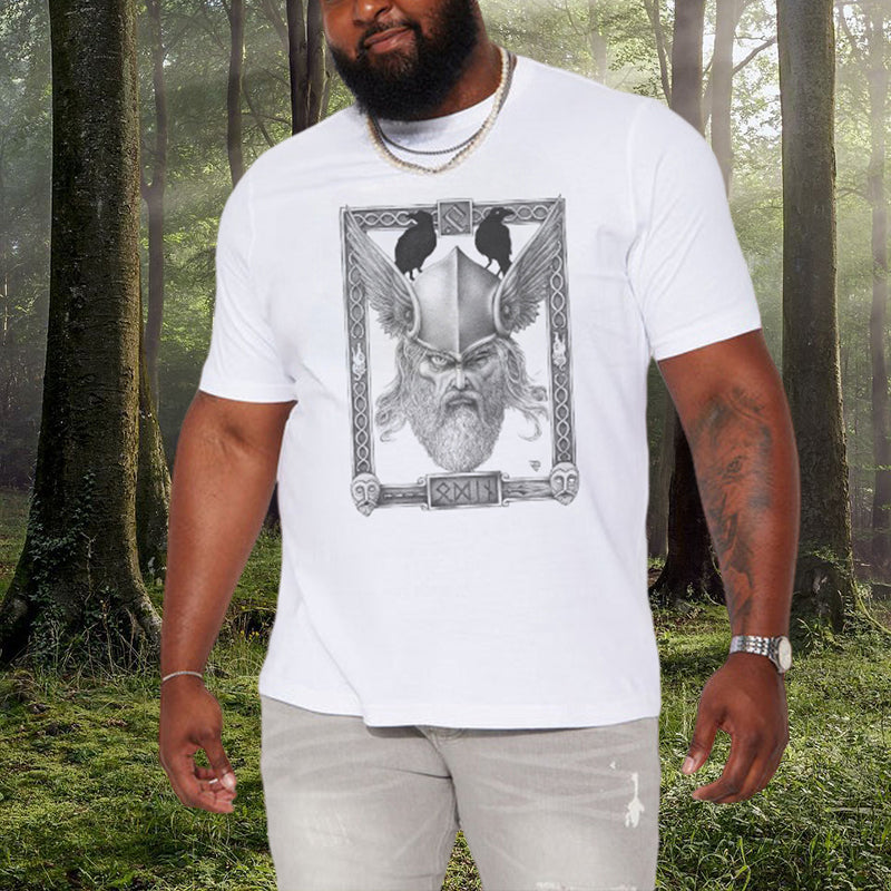 Odin and his Raven Iconic Portrait Stylish T-shirt