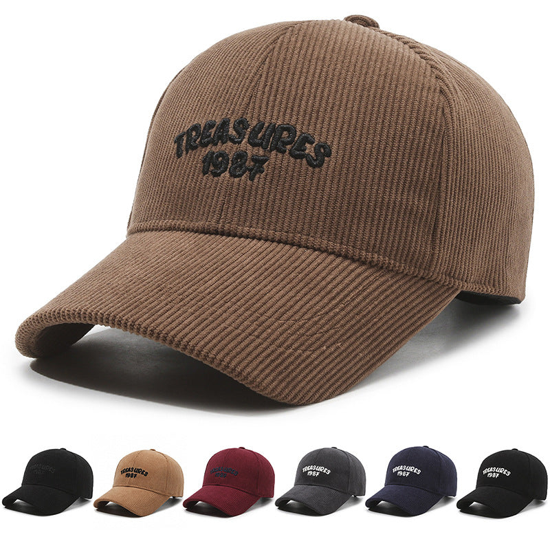 TREASURES Embroidered Corduroy Cap Hat