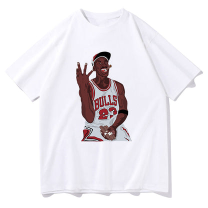 Men's Basketball Legend Jordan's Cartoon Portrait Fan Tee Big & Tall