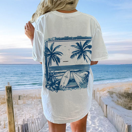 Surf Lovers Summer Beach Vibes Women's Tee