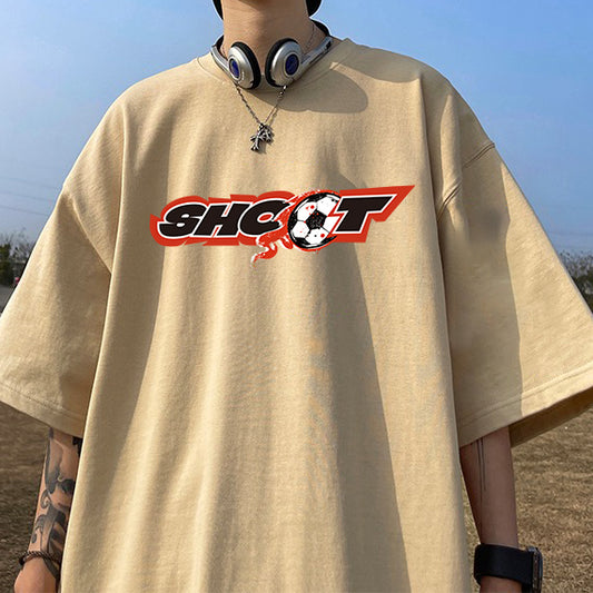 Football Shoot Print Design Men's T-shirt