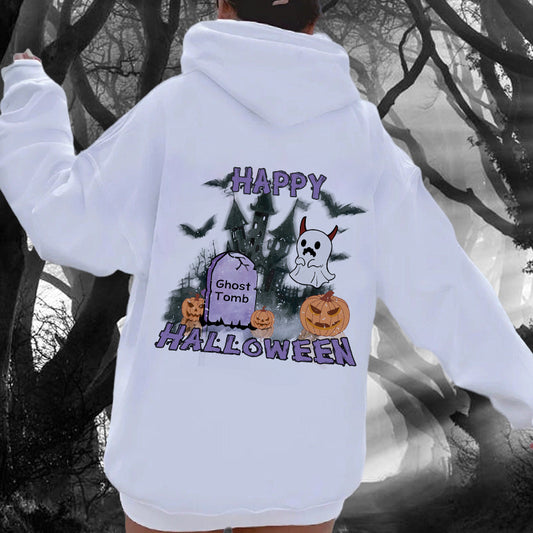 Spooky Halloween Ghost Tombs Women's Oversized Hoodie