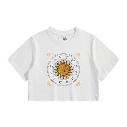 Astrological Constellation Wheel Lady's Crop Tee