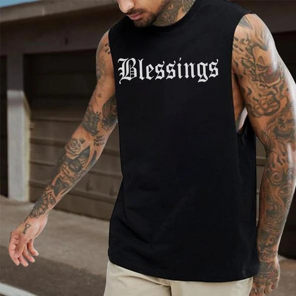 Blessings Men's Casual Streetwear Tank Top-B