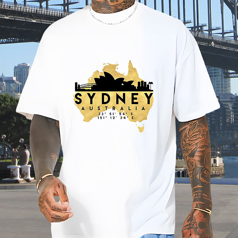 Australia Map and Sydney Landmarks Tee