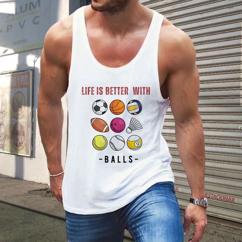 Balls Lovers Print Men's Casual Tank