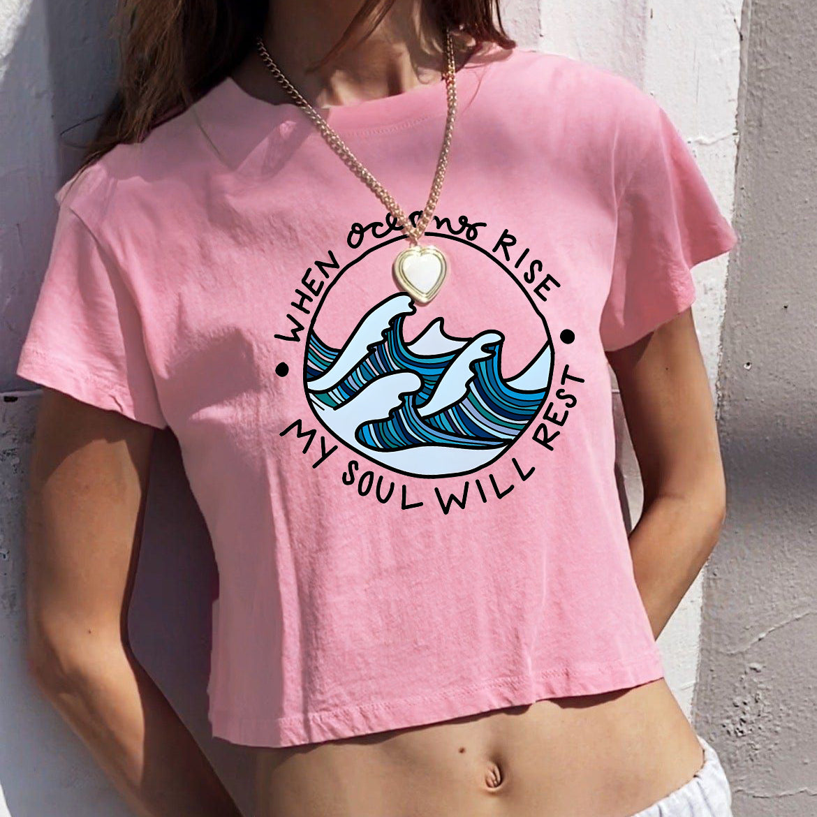 Ocean Wave Women's Soul Print Crop Tee