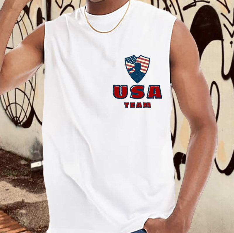 Men's Team USA Print Cotton Tank Top