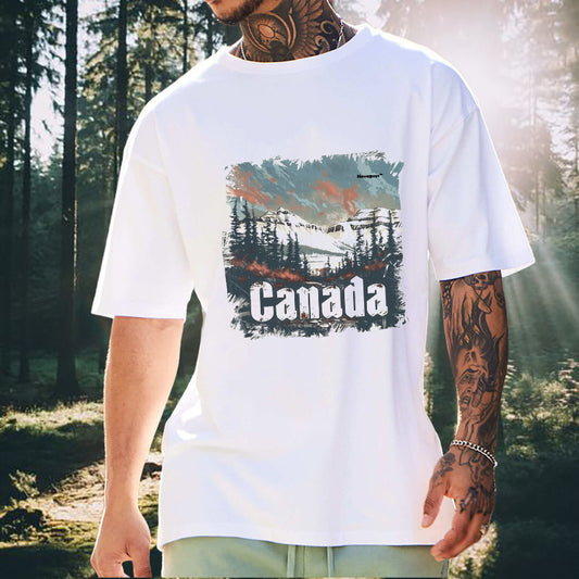 Canada Forest and Mountains Men's Cotton Tee