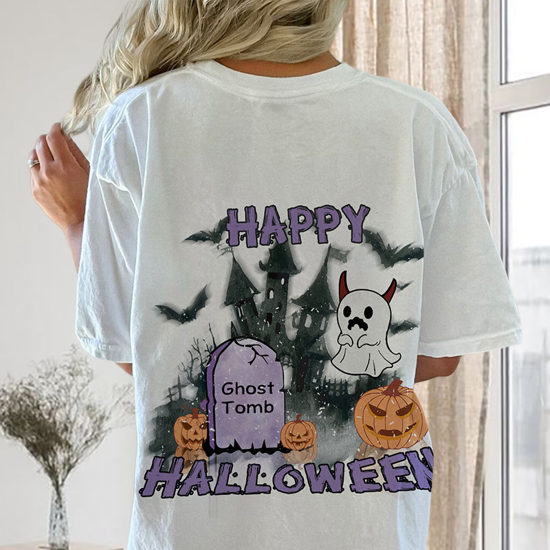 Halloween Ghost Tomb Vibes Women's Cotton Tee