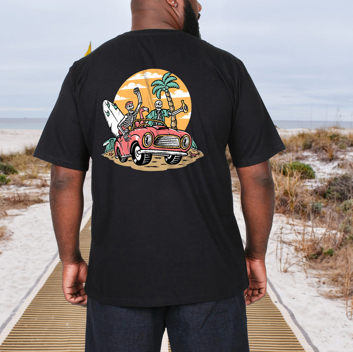 Skeleton Man Vacation Vibes Men's T-Shirt